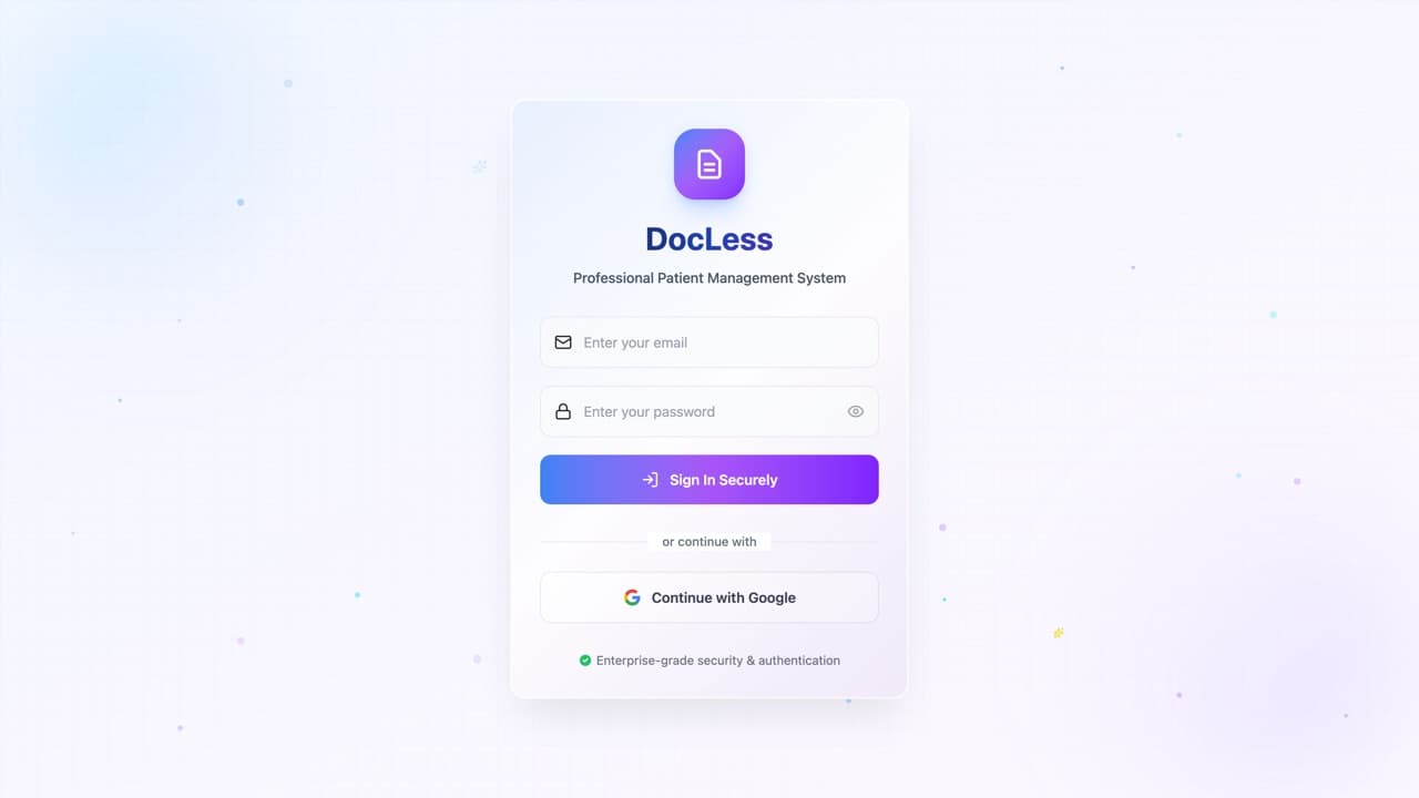 Screenshot of DocLess