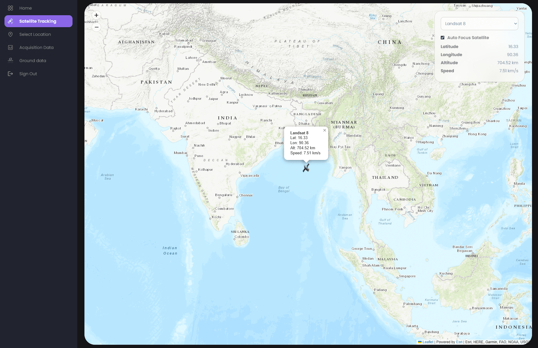 Screenshot of Landsat-Lens